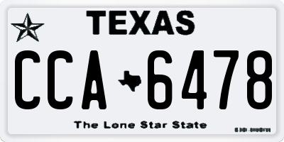 TX license plate CCA6478