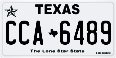 TX license plate CCA6489