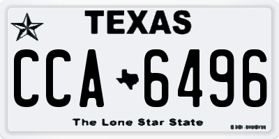 TX license plate CCA6496