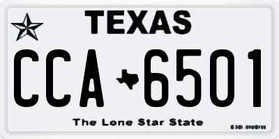 TX license plate CCA6501