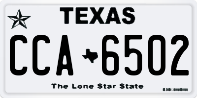 TX license plate CCA6502