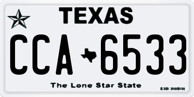 TX license plate CCA6533