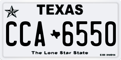 TX license plate CCA6550