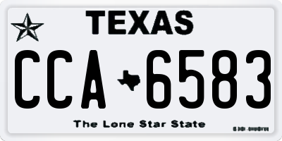 TX license plate CCA6583