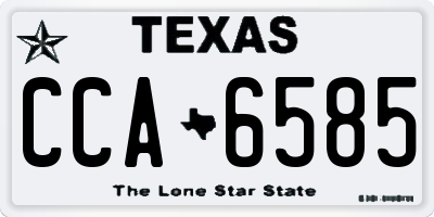 TX license plate CCA6585