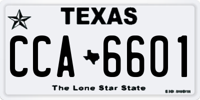TX license plate CCA6601
