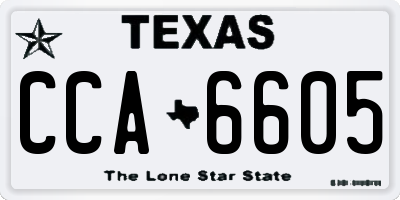 TX license plate CCA6605