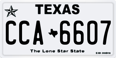 TX license plate CCA6607
