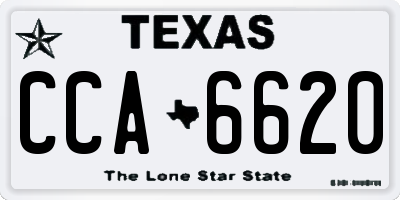 TX license plate CCA6620