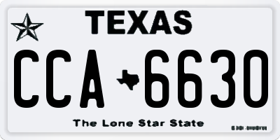 TX license plate CCA6630