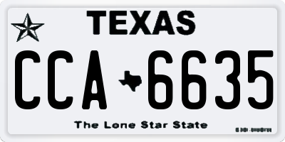 TX license plate CCA6635