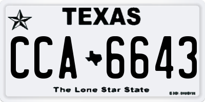 TX license plate CCA6643