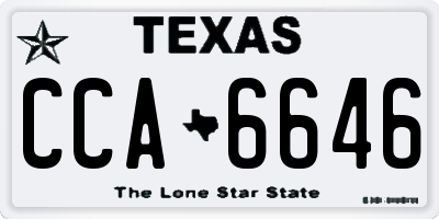 TX license plate CCA6646