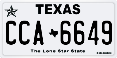 TX license plate CCA6649