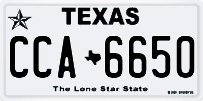 TX license plate CCA6650