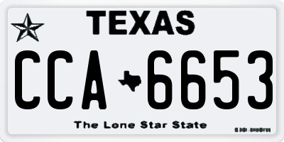 TX license plate CCA6653