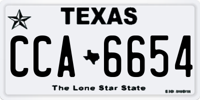 TX license plate CCA6654