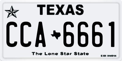 TX license plate CCA6661