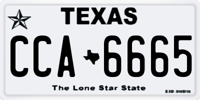 TX license plate CCA6665