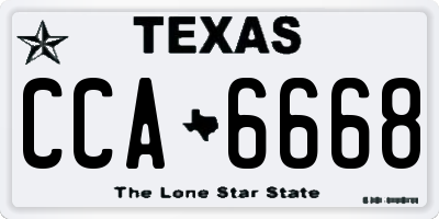 TX license plate CCA6668