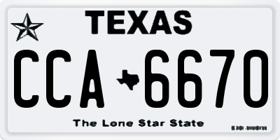 TX license plate CCA6670
