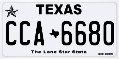 TX license plate CCA6680
