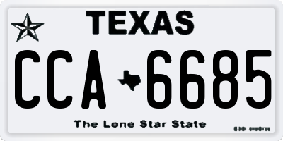 TX license plate CCA6685