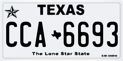TX license plate CCA6693