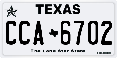 TX license plate CCA6702
