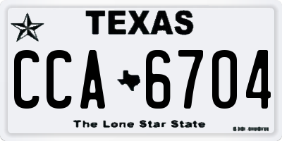 TX license plate CCA6704