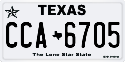 TX license plate CCA6705