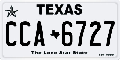 TX license plate CCA6727
