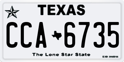 TX license plate CCA6735