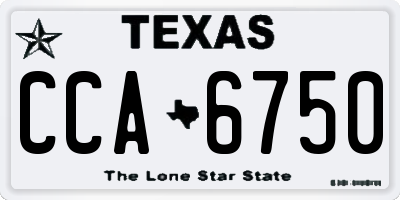 TX license plate CCA6750