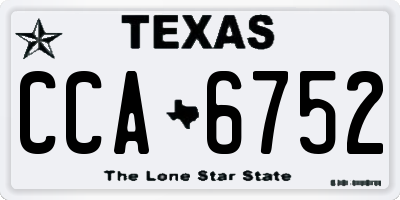TX license plate CCA6752