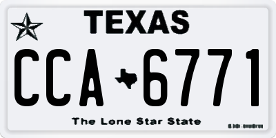 TX license plate CCA6771