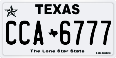 TX license plate CCA6777