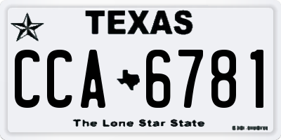TX license plate CCA6781