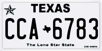 TX license plate CCA6783