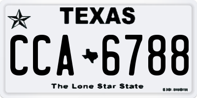 TX license plate CCA6788