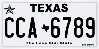TX license plate CCA6789