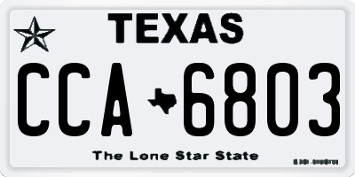 TX license plate CCA6803