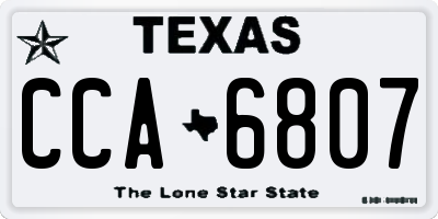 TX license plate CCA6807