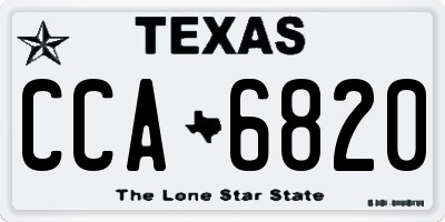 TX license plate CCA6820