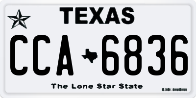 TX license plate CCA6836