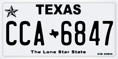 TX license plate CCA6847