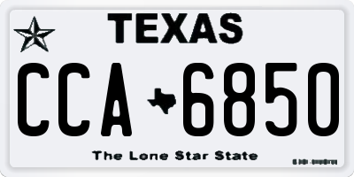 TX license plate CCA6850