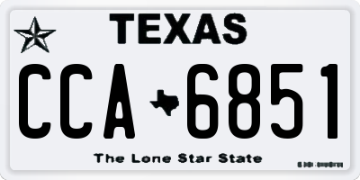 TX license plate CCA6851