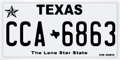TX license plate CCA6863