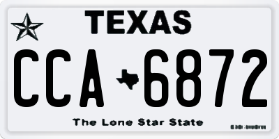TX license plate CCA6872